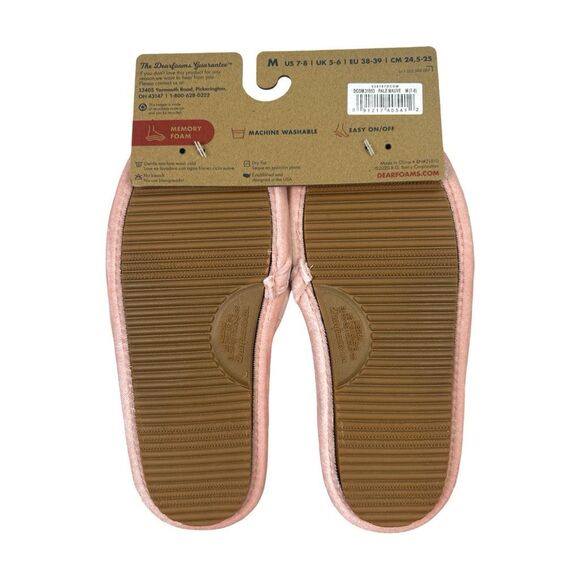 Dearfoams Memory Foam Slippers - Pale Mauve - Size Medium (7/8) - Picture 3 of 4